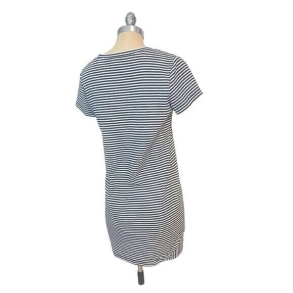 CAbi #5268 Captain Striped Lace Up Nautical Blue White Dress Small - Picture 4 of 6